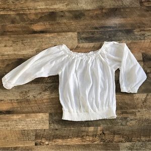 Ophelia Roe Sheer White Long Sleeve Peasant Blouse Medium